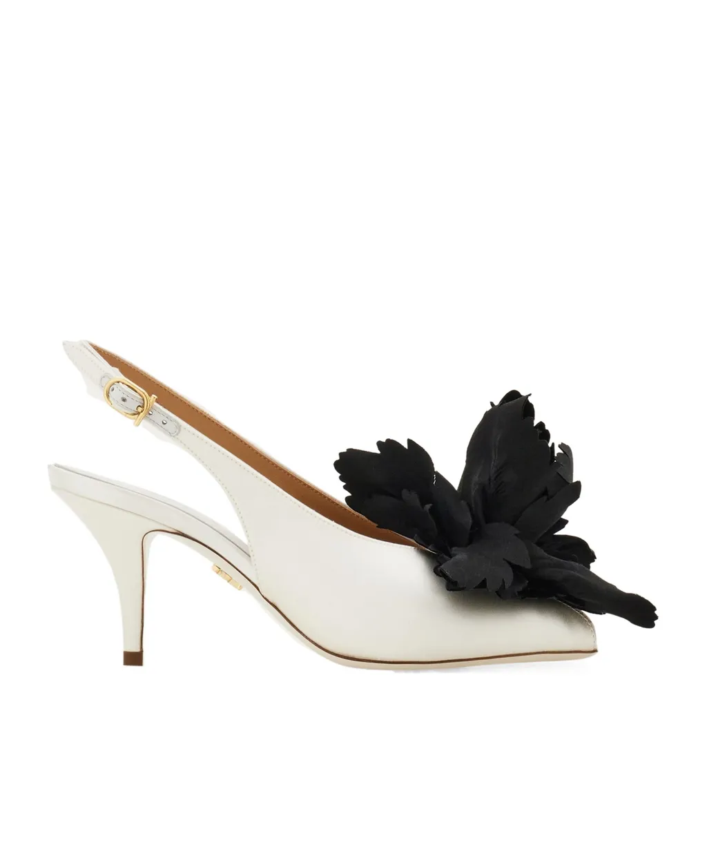 Flower Embellished Slingback