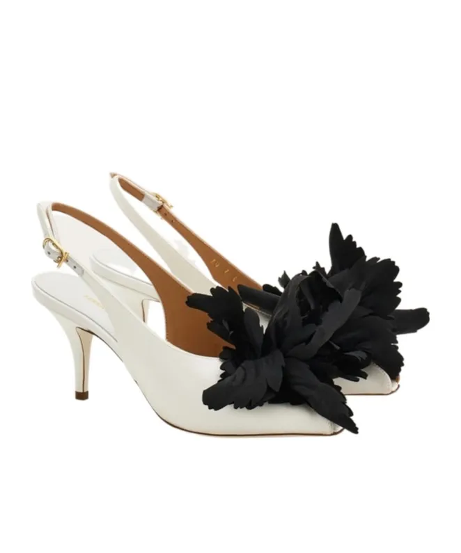 Flower Embellished Slingback