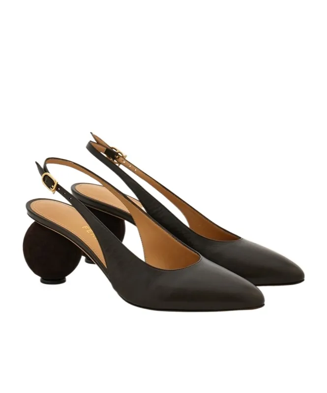 Spherical Heel Slingback Pump