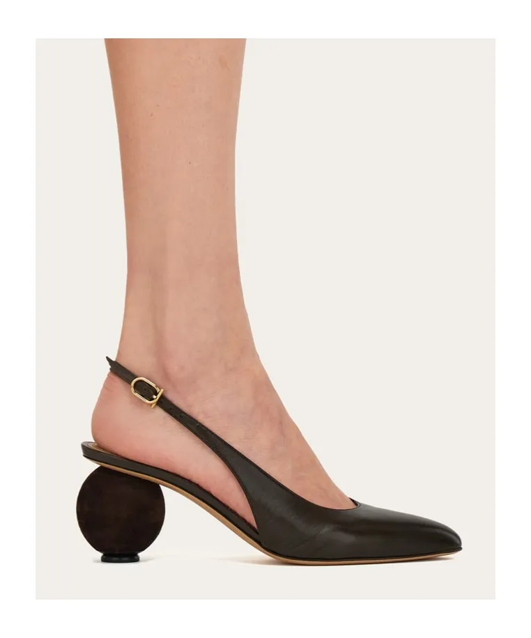 Spherical Heel Slingback Pump