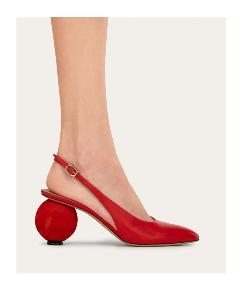 Spherical Heel Slingback Pump