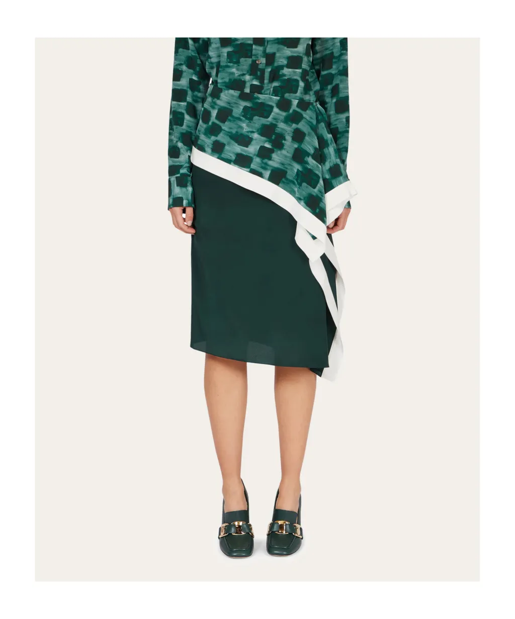 Asymmetric Skirt With Peplum Detail