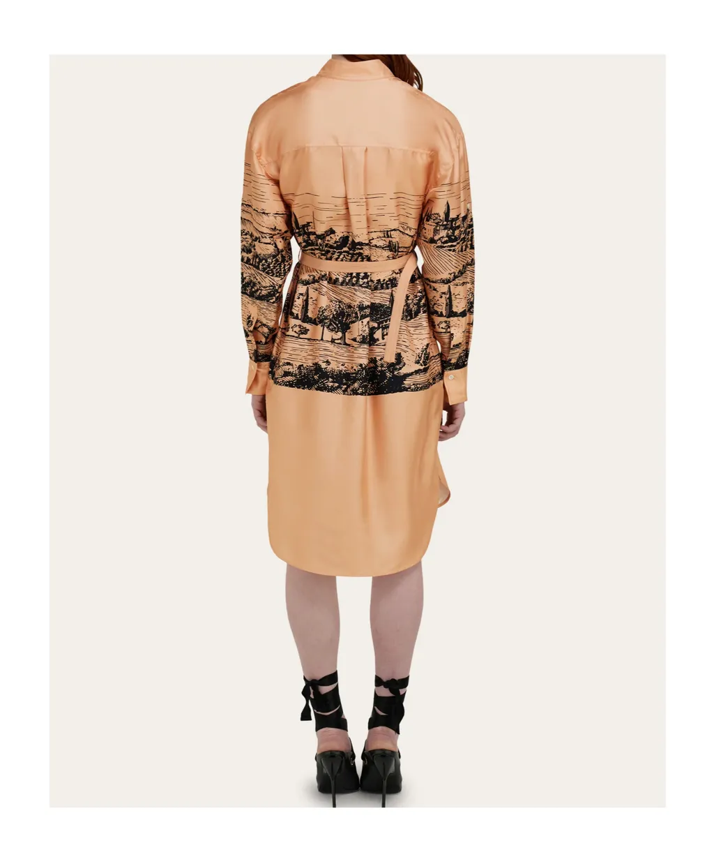 Back To Earth Printed Shirt Dress