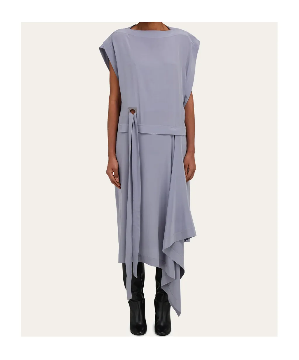 Draped Dress With Gancio Eyelet Detail