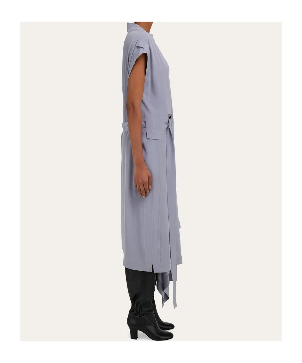 Draped Dress With Gancio Eyelet Detail