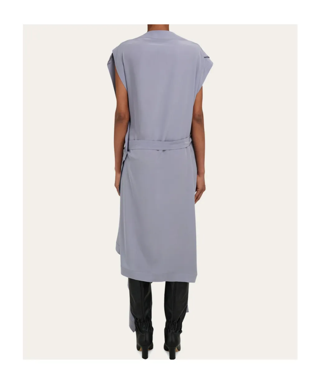 Draped Dress With Gancio Eyelet Detail