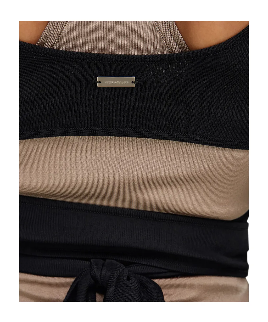 Wrap Front Long Sleeve Top