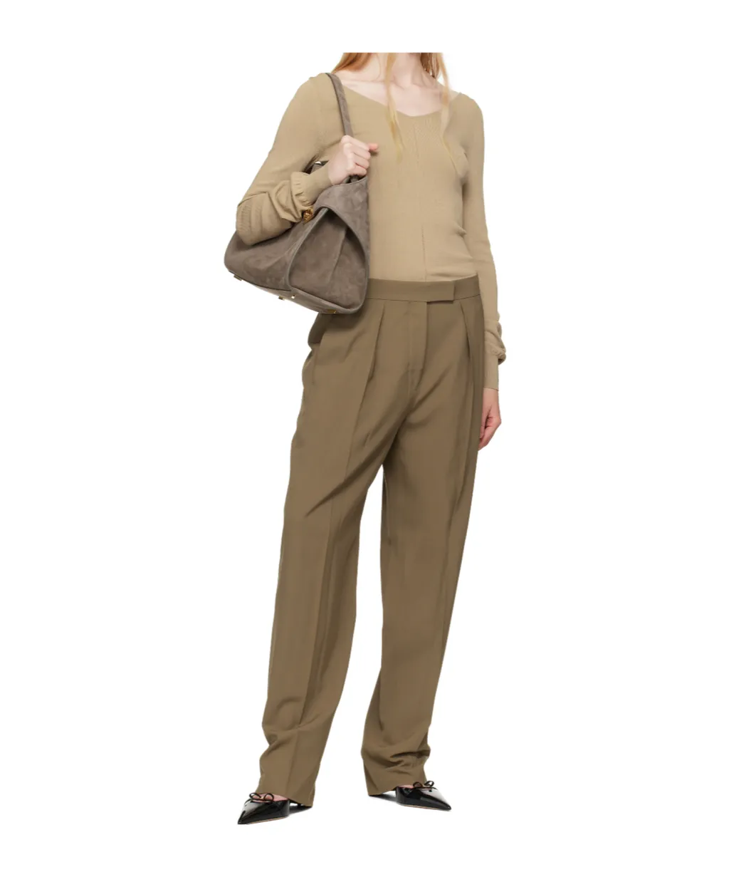 Trousers With Inverted Pleat