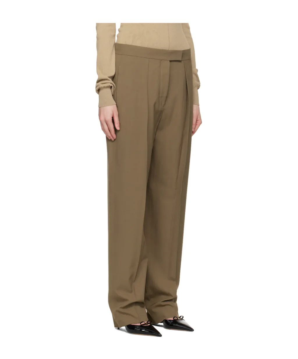 Trousers With Inverted Pleat