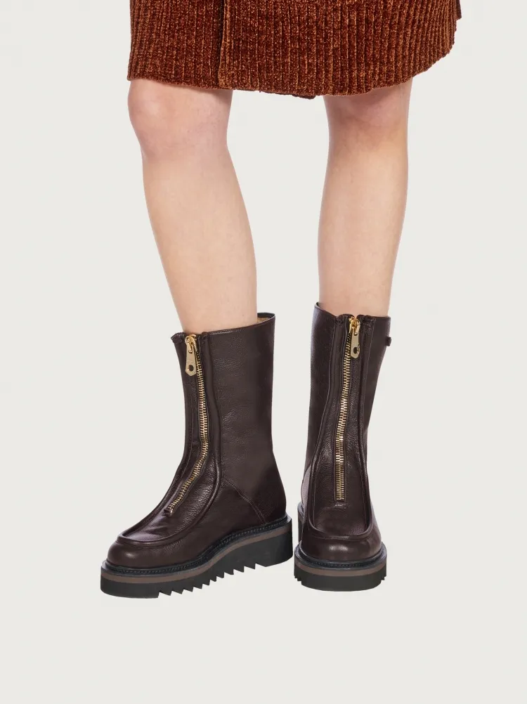 Gancini Plaque Ankle Boots