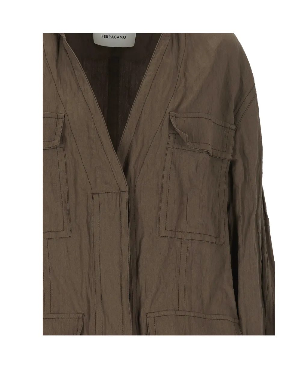 Pocket Detailed Belted Coat