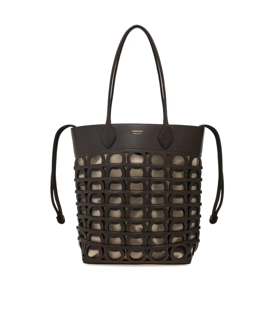 Small Gancini Drawstring Tote Bag