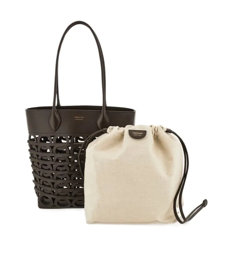 Small Gancini Drawstring Tote Bag