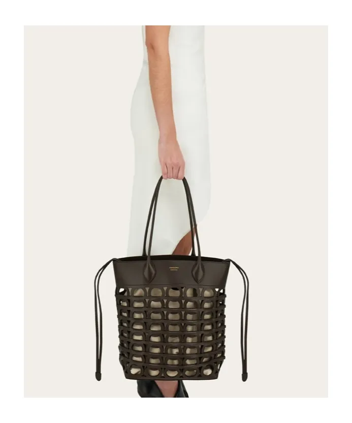 Small Gancini Drawstring Tote Bag