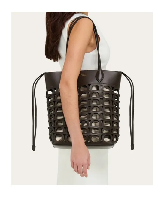 Small Gancini Drawstring Tote Bag