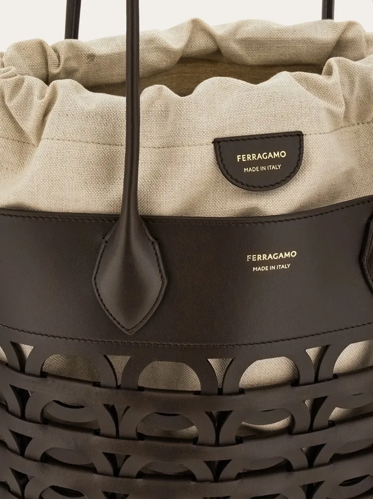 Small Gancini Drawstring Tote Bag