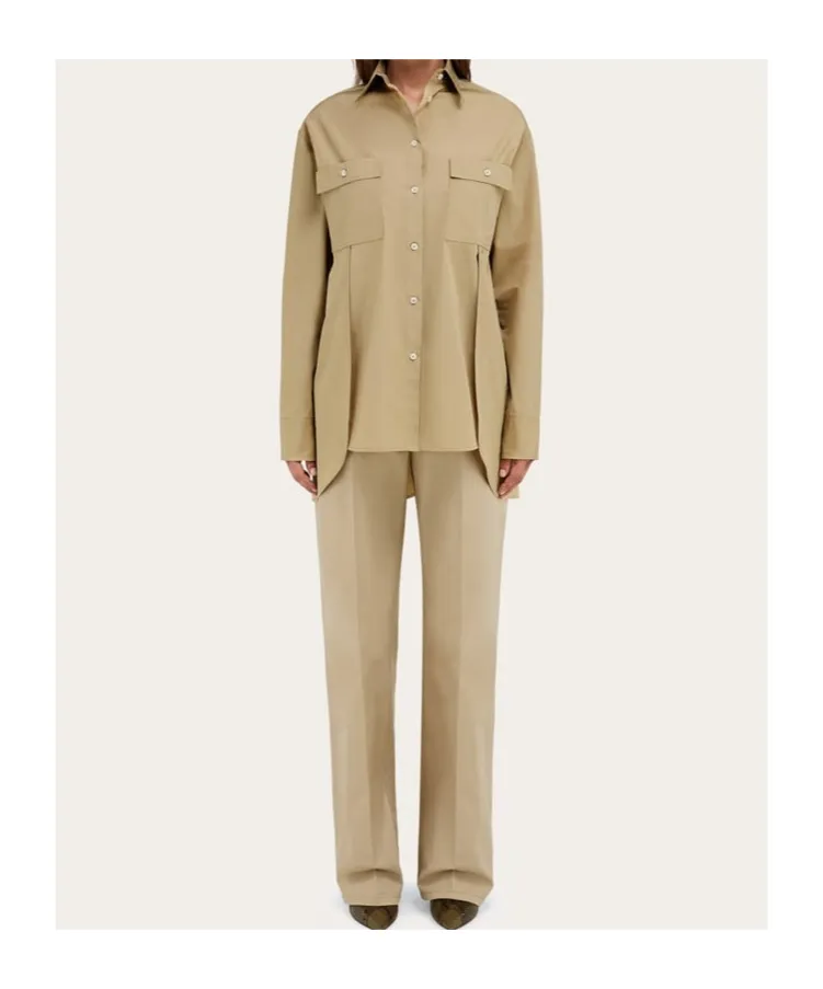 Long-Sleeved Poplin Shirt