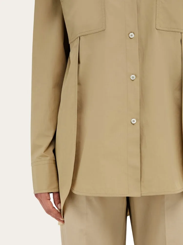 Long-Sleeved Poplin Shirt