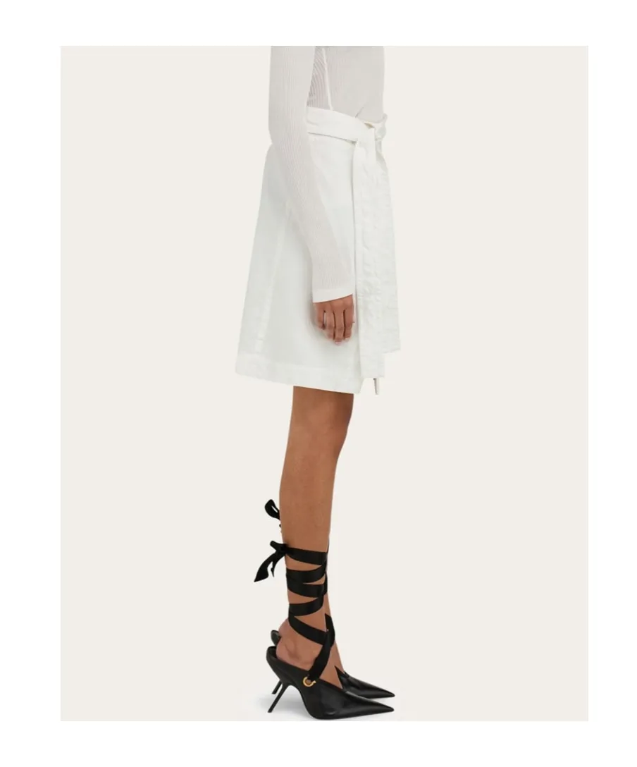 Self-Tied Wrap Midi Skirt