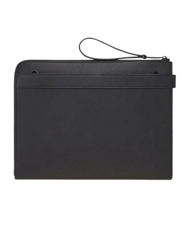 Gancini-Buckled Zip-Up Clutch Bag