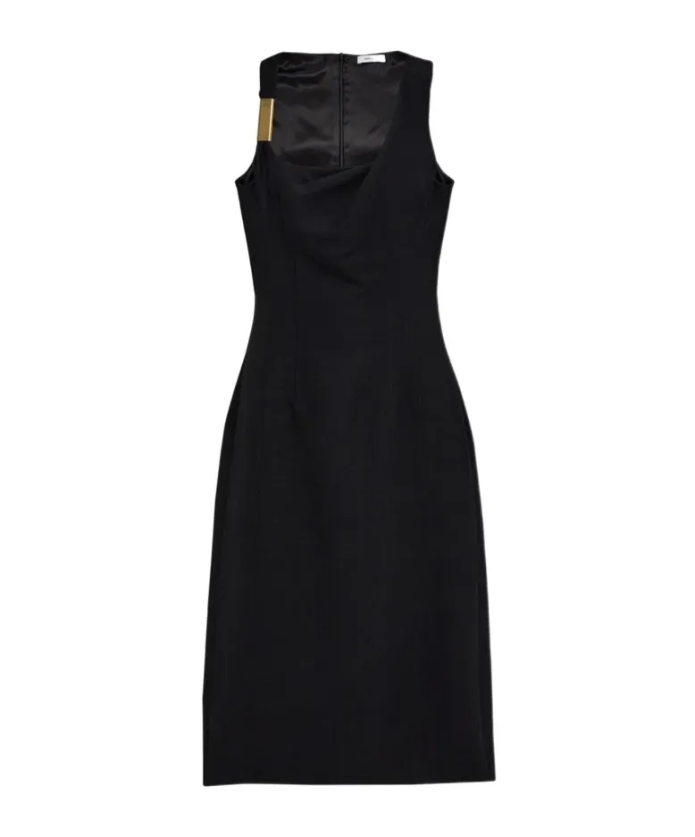Gathered Neckline Corseted Dress