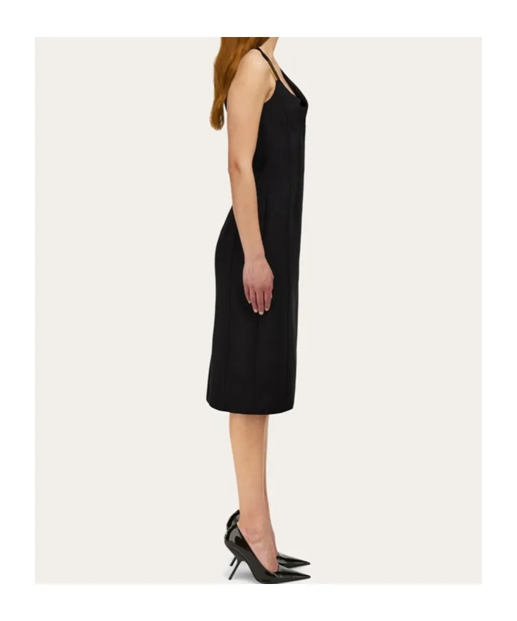 Gathered Neckline Corseted Dress