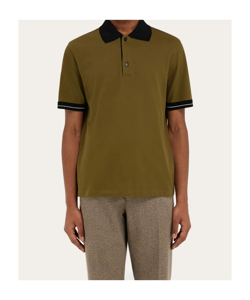 Color Block Detail Polo Shirt
