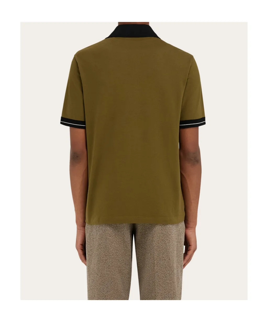 Color Block Detail Polo Shirt