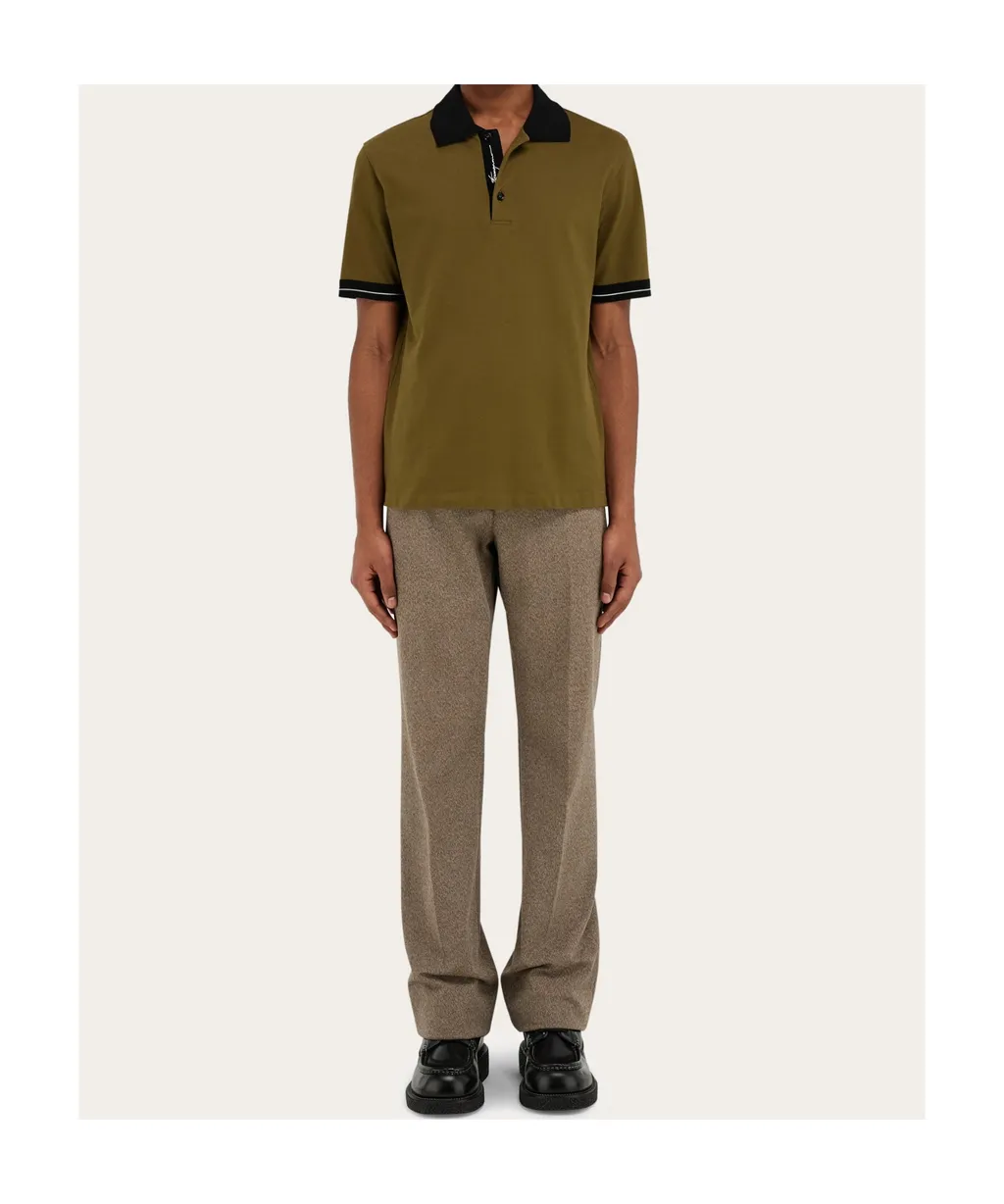 Color Block Detail Polo Shirt