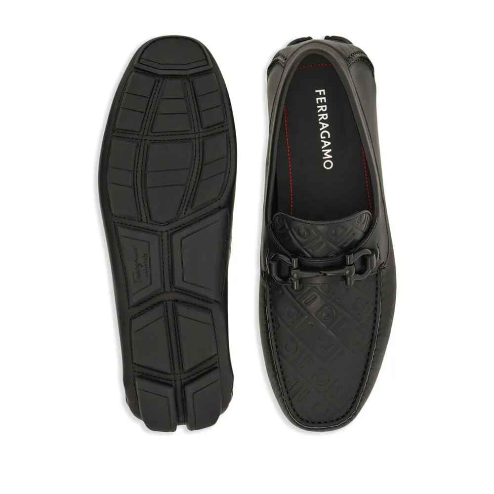 Gancini Leather Driving Shoes
