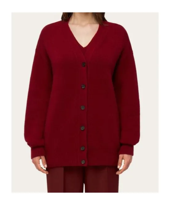 V-Neck Buttoned Knitted Cardigan