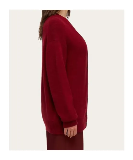 V-Neck Buttoned Knitted Cardigan