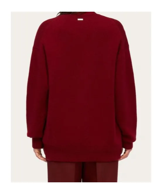 V-Neck Buttoned Knitted Cardigan