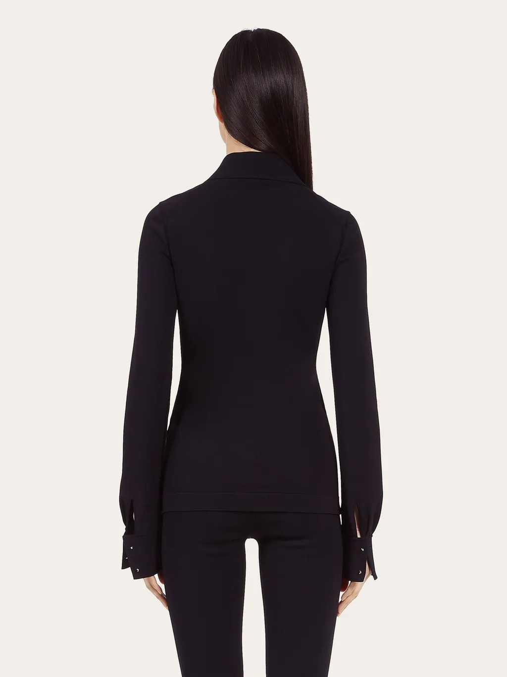 Pointed-Collar Cardigan