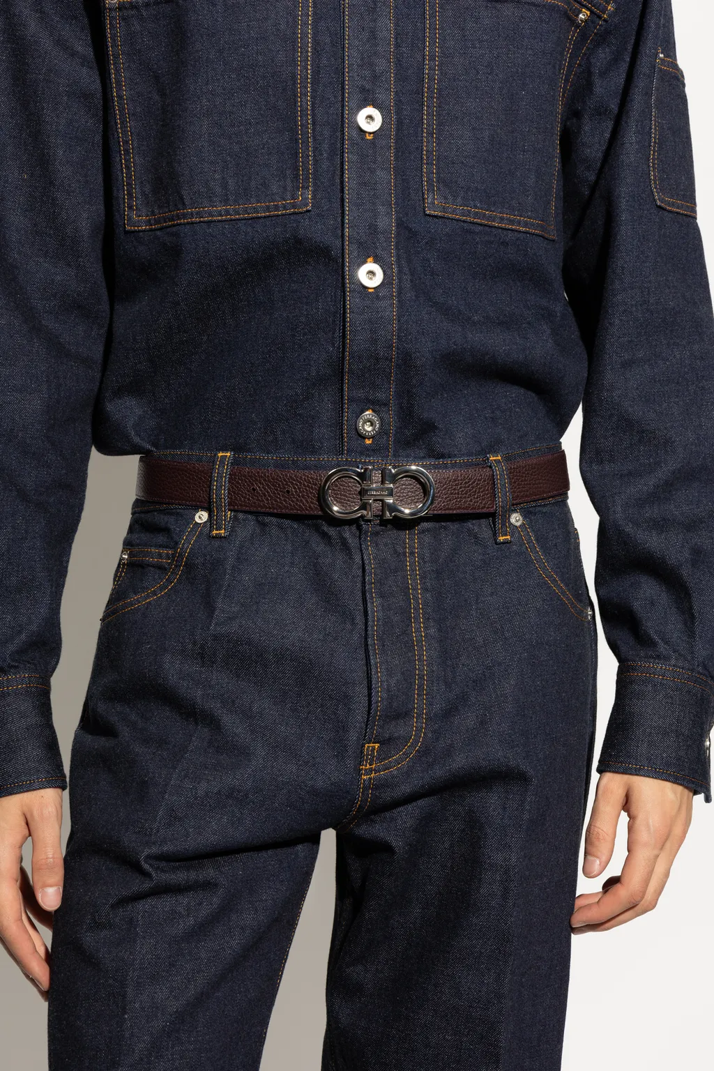 Gancini Plaque Belt