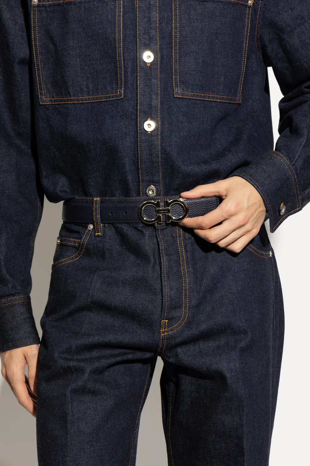 Gancini Plaque Belt