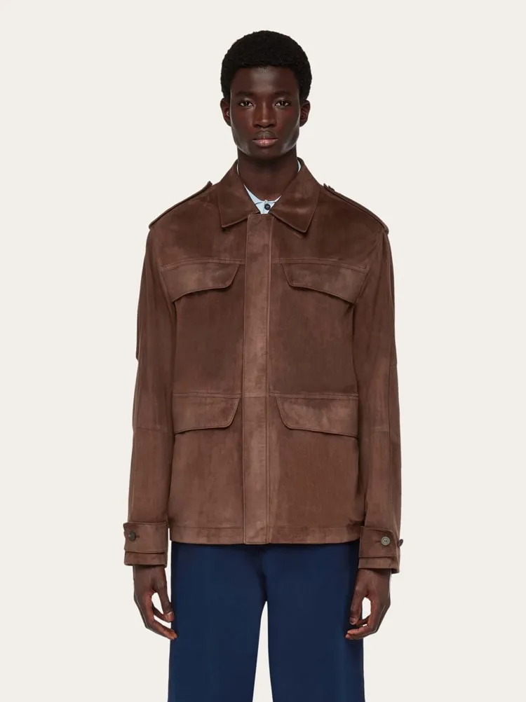 Buttoned Leather Jacket