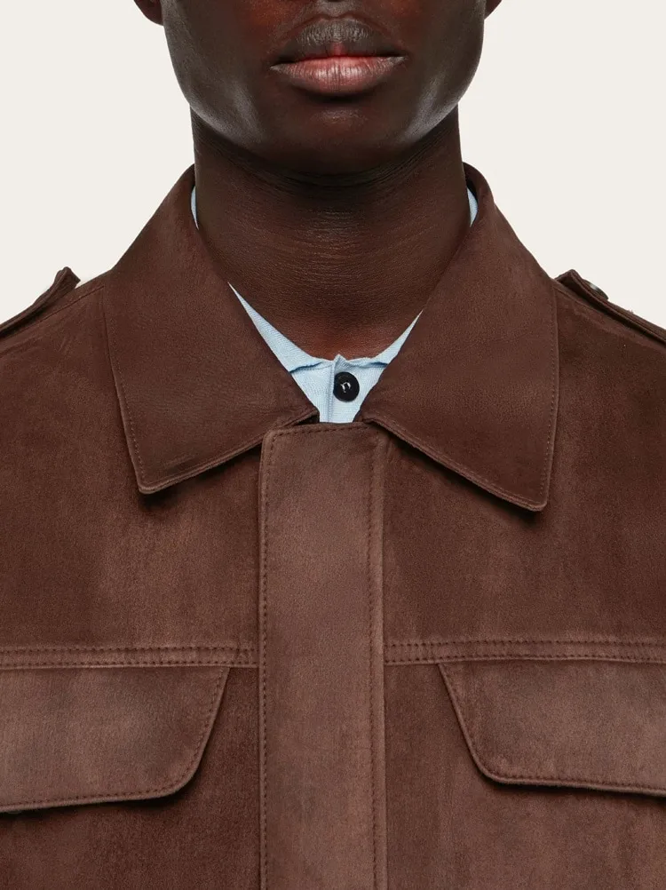 Buttoned Leather Jacket