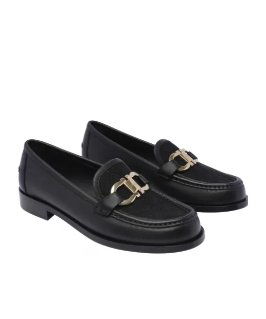 Gancini Jacquard Slip-On Loafers