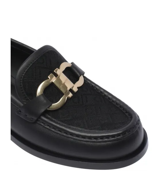 Gancini Jacquard Slip-On Loafers