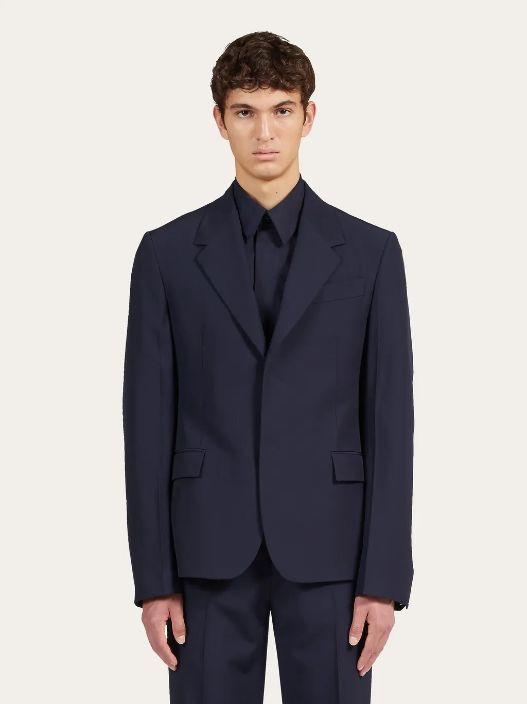 Single-Breasted Wide-Lapel Blazer