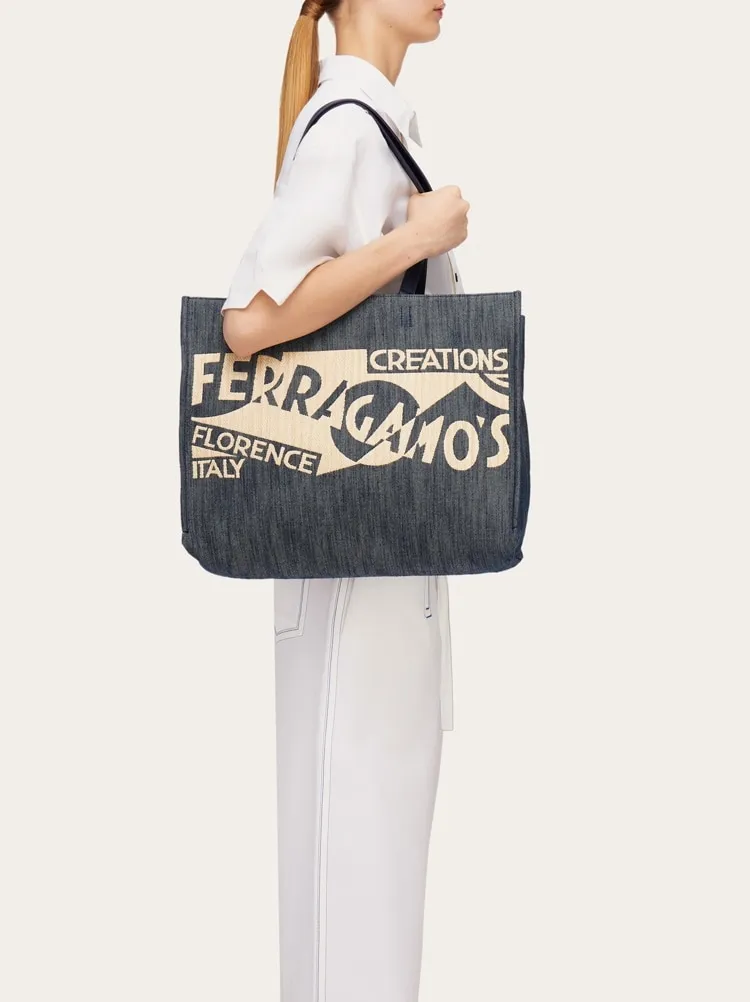 Logo Detailed Large Tote Bag