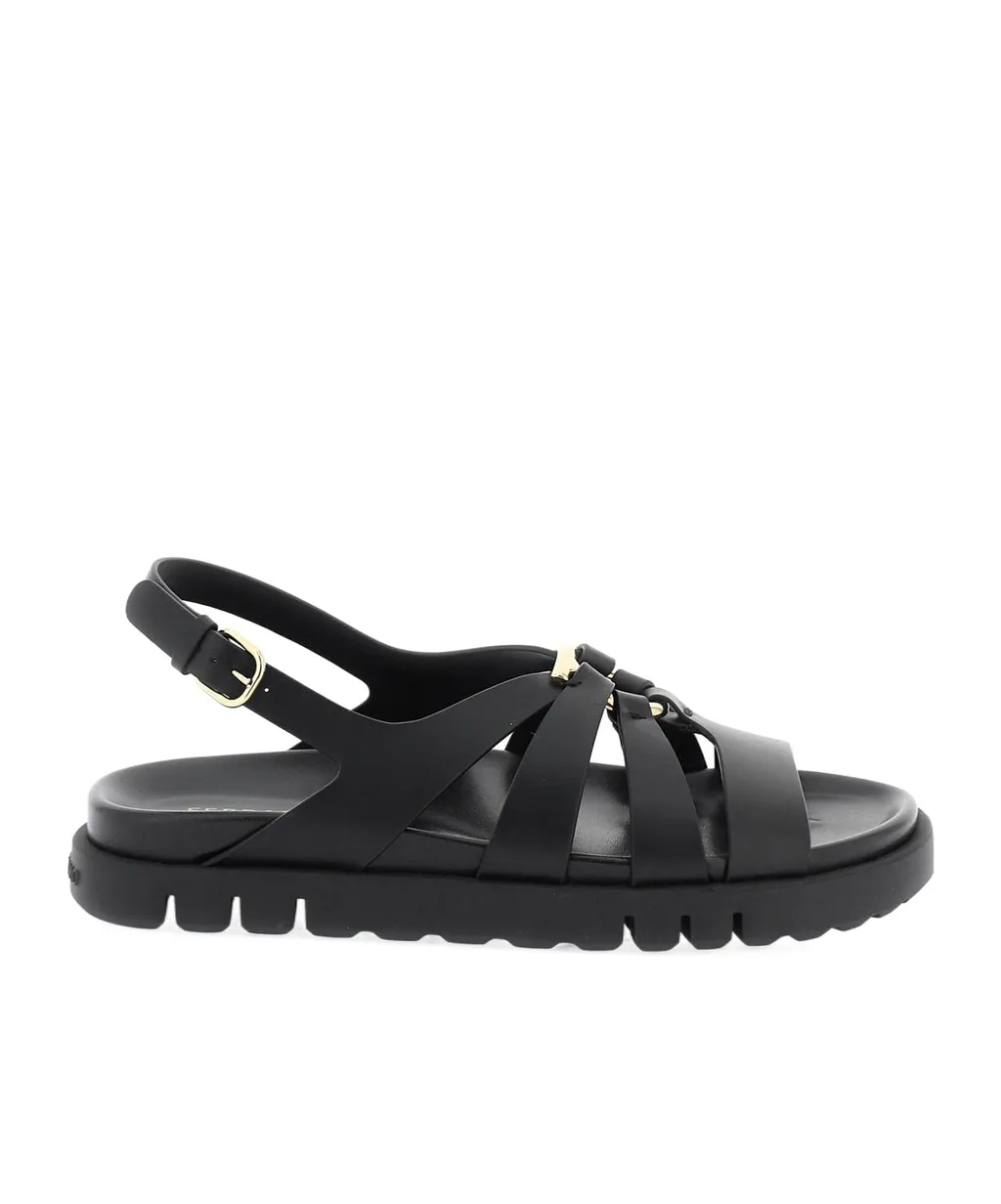 Gancini Ornament Flat Sandals