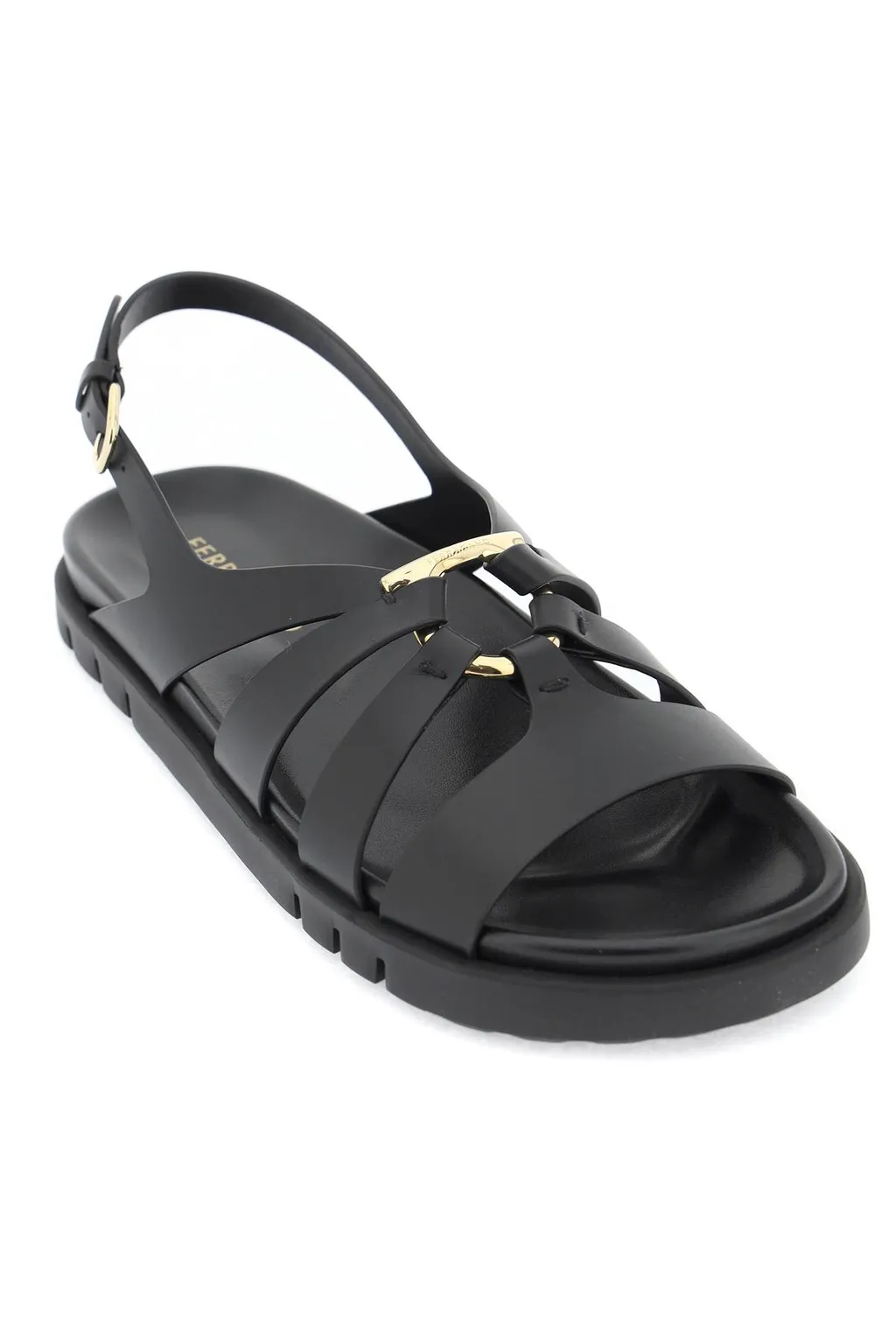Gancini Ornament Flat Sandals