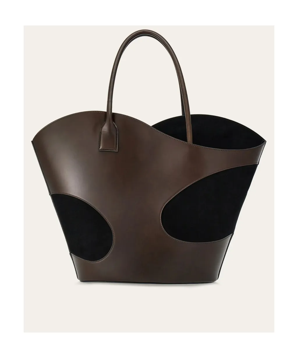 Hollowed-Out Logo Handbag