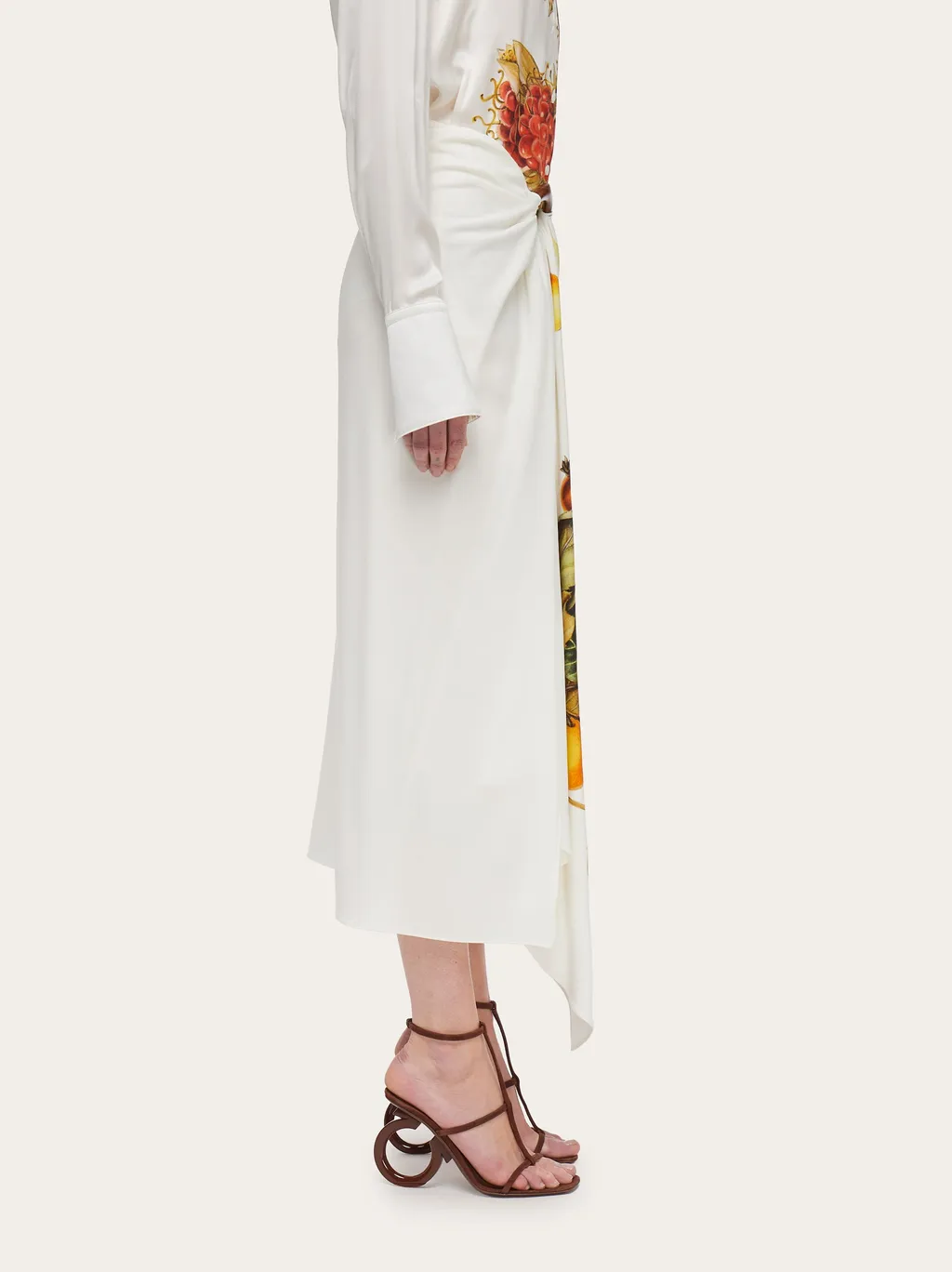 Plant Printed Asymmetrical Skirt