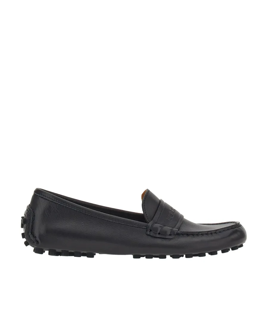 Logo Embossed Slip-On Loafers