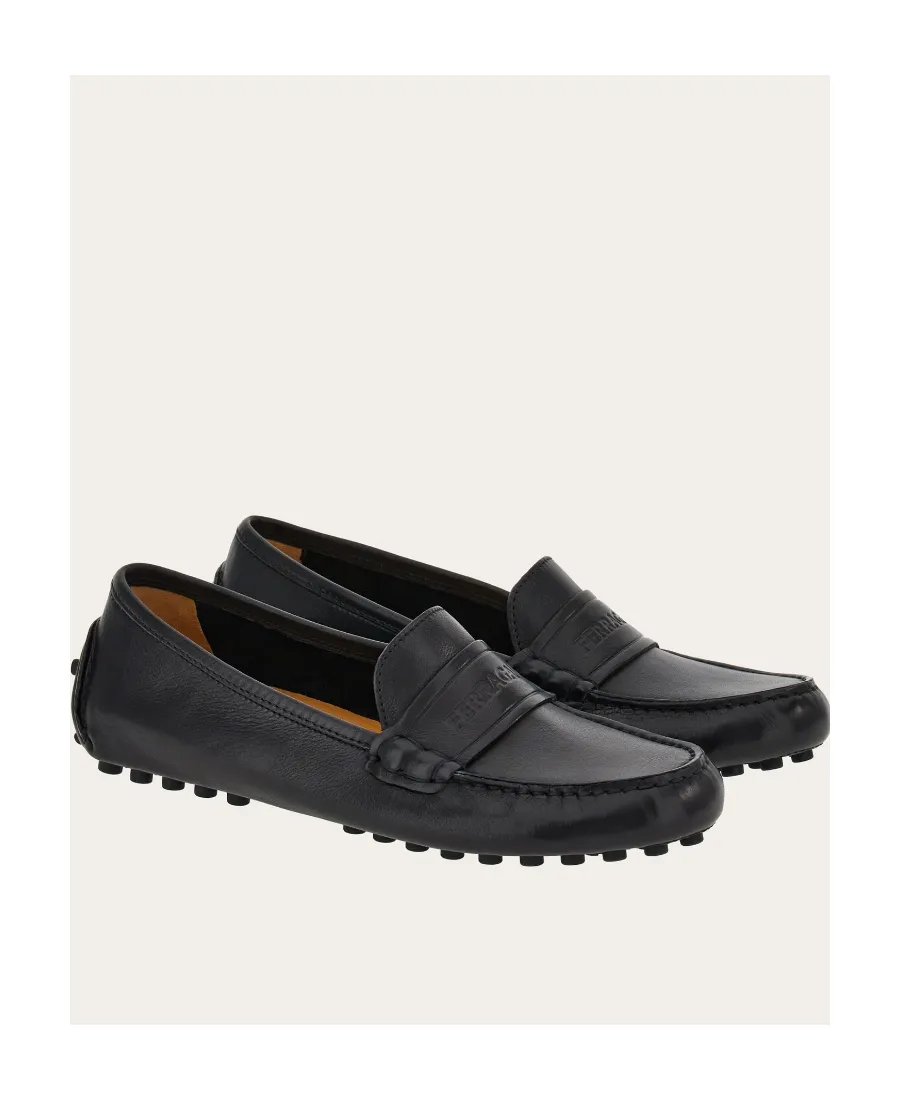 Logo Embossed Slip-On Loafers