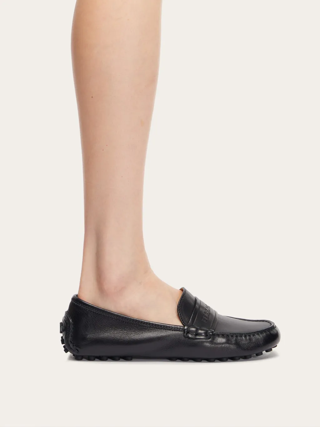 Logo Embossed Slip-On Loafers