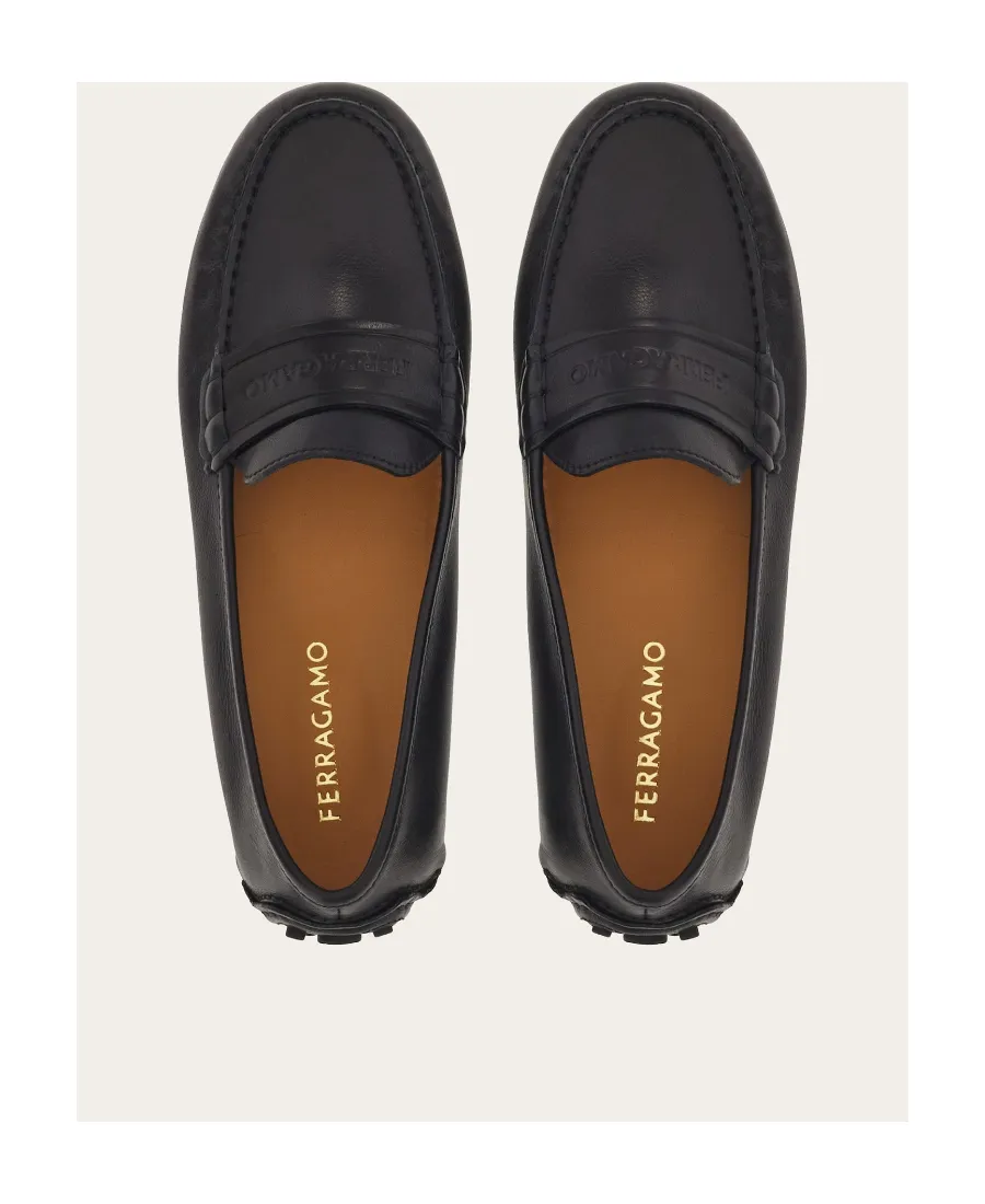 Logo Embossed Slip-On Loafers
